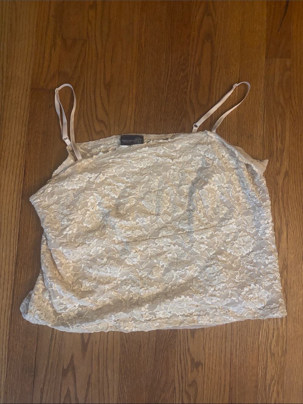 Lace Camisole Tank Top with Matching Cardigan in Cream